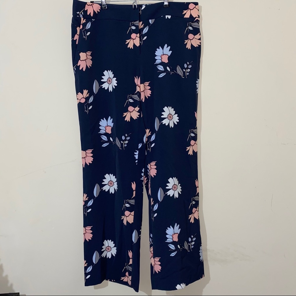 Loft navy dress pant with beautiful floral pants